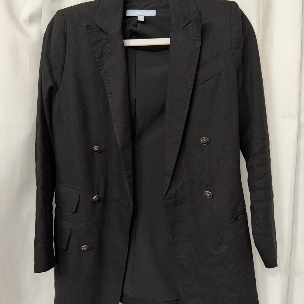 Antonio Melani Black Double-Breasted Women's Coat